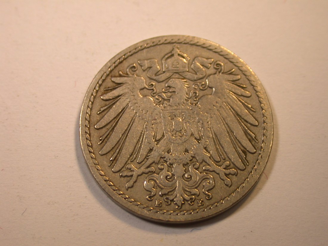  J29  KR  5 Pfennig 1895 E in s-ss  Originalbilder   
