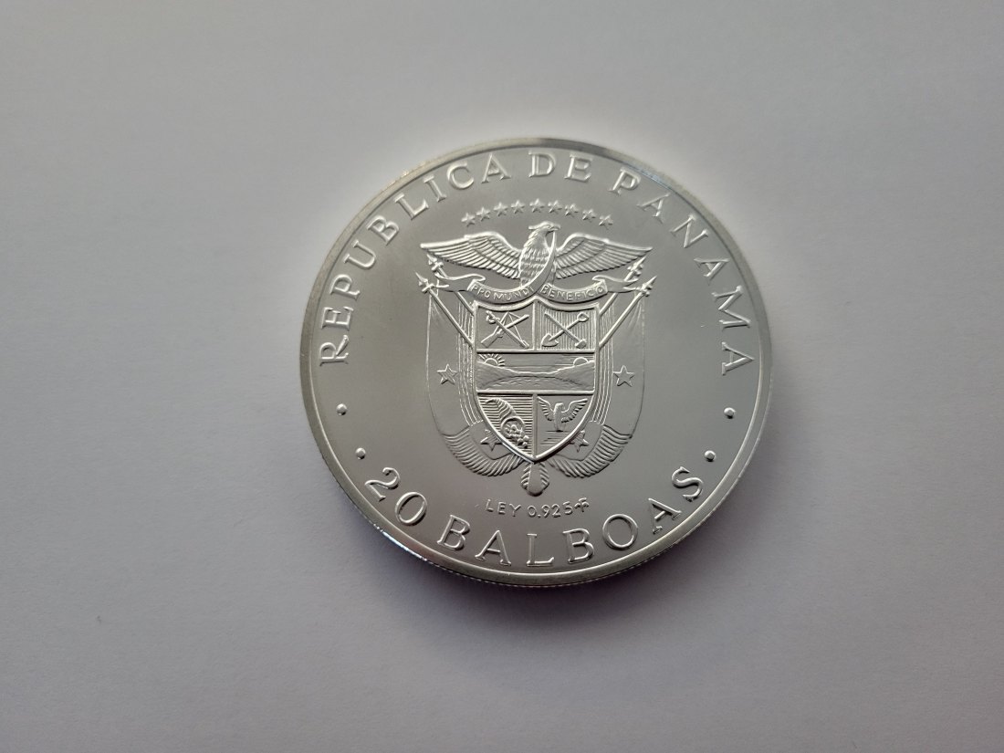  20 Balboas 1973 Simon Bolivar Ley 925/131,1g silber Panama Spittalgold9800 (00   