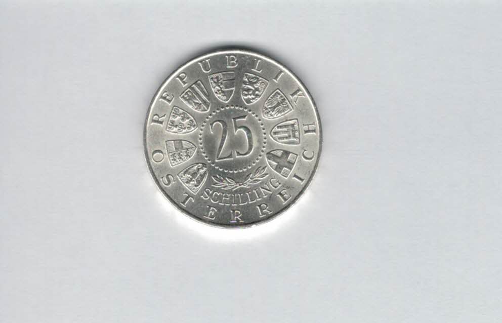  25 Schilling 1956 Wolfgang Amadeus Mozart silber 10,4g fein Österreich Spittalgold9800 (04588/2)   