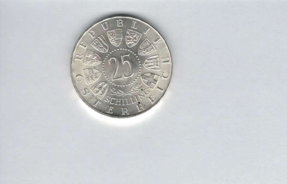  25 Schilling 1958 Carl Auer von Welsbach silber 10,4g fein Österreich Spittalgold9800 (4588/4)   