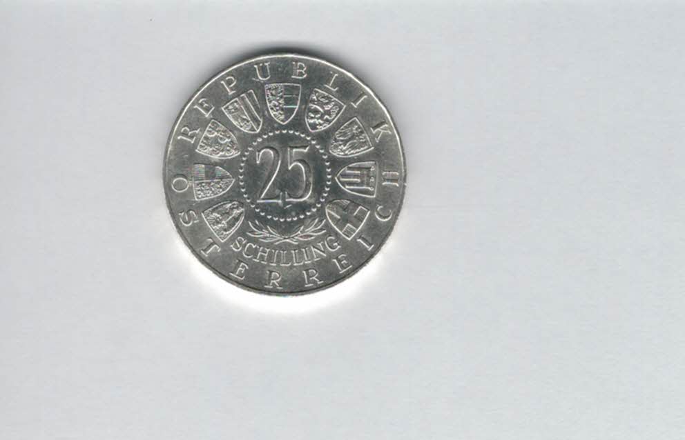  25 Schilling 1960 Kärntner Volksabstimmung 1920 Ag 10,4g fein Österreich Spittalgold9800 (04588/6)   