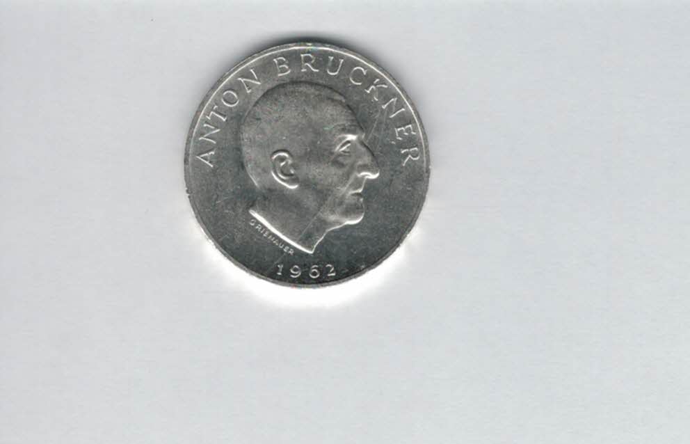  25 Schilling 1962 Anton Bruckner silber 10,4g fein Österreich 2. Rep Spittalgold9800 (4588/8)   