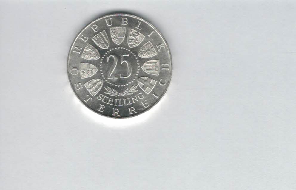  25 Schilling 1962 Anton Bruckner silber 10,4g fein Österreich 2. Rep Spittalgold9800 (4588/8)   