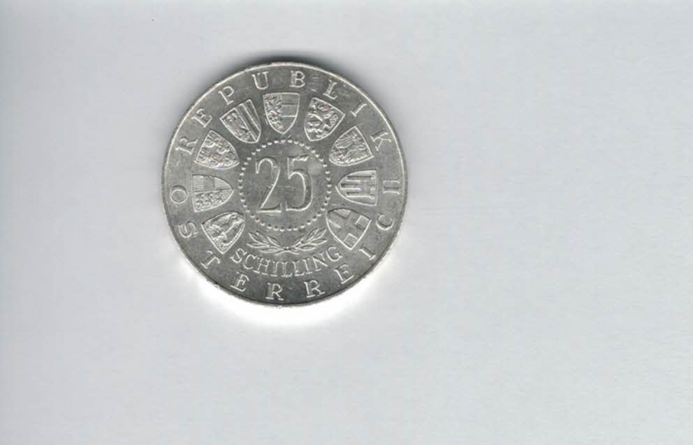  25 Schilling 1963 Prinz Eugen von Savoyen silber 10,4g fein Österreich Spittalgold9800 (04588/9)   
