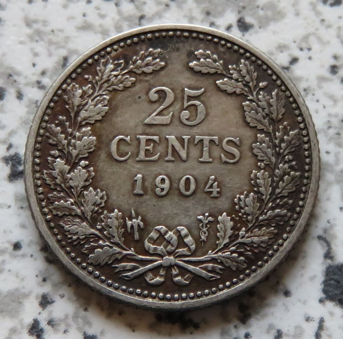  Niederlande 25 Cents 1904   