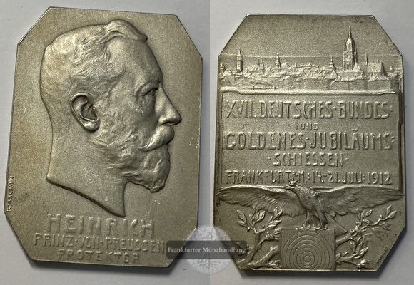 Deutschland Frankfurt a.M 1912 Silbermedaille Schützenverein FM-Frankfurt   