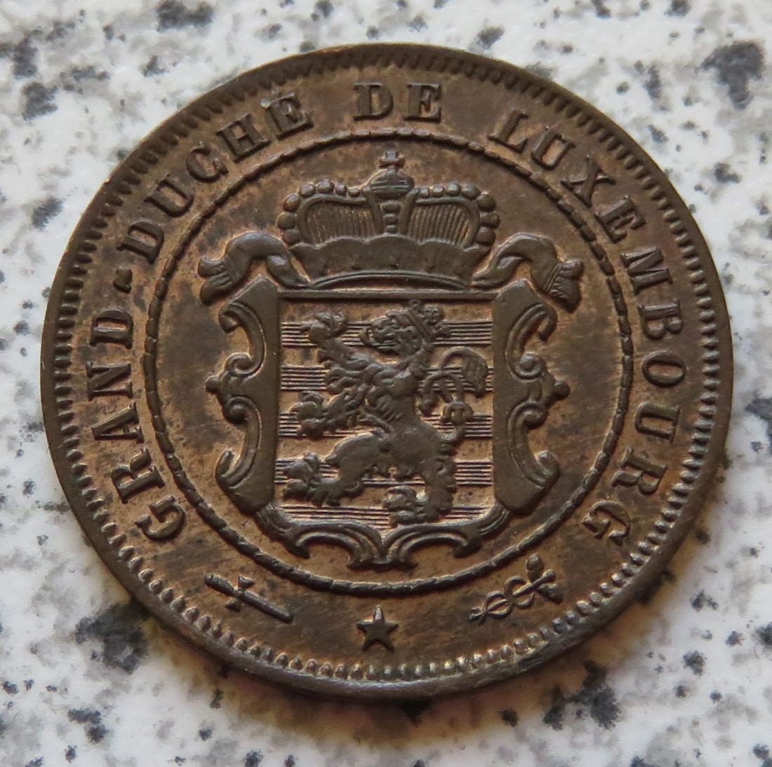  Luxemburg 2,5 Centimes 1901, Rest vom Stempelglanz   
