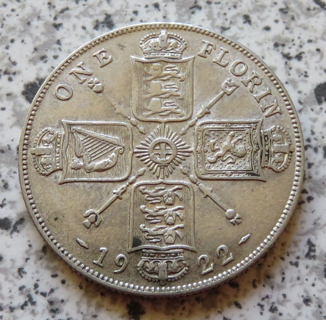  Großbritannien 1 Florin 1922   