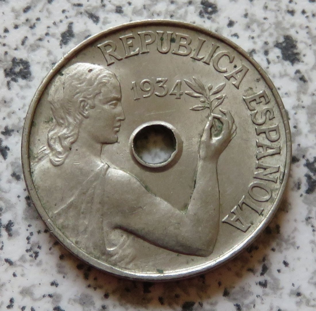  Spanien 25 Centimos 1934   