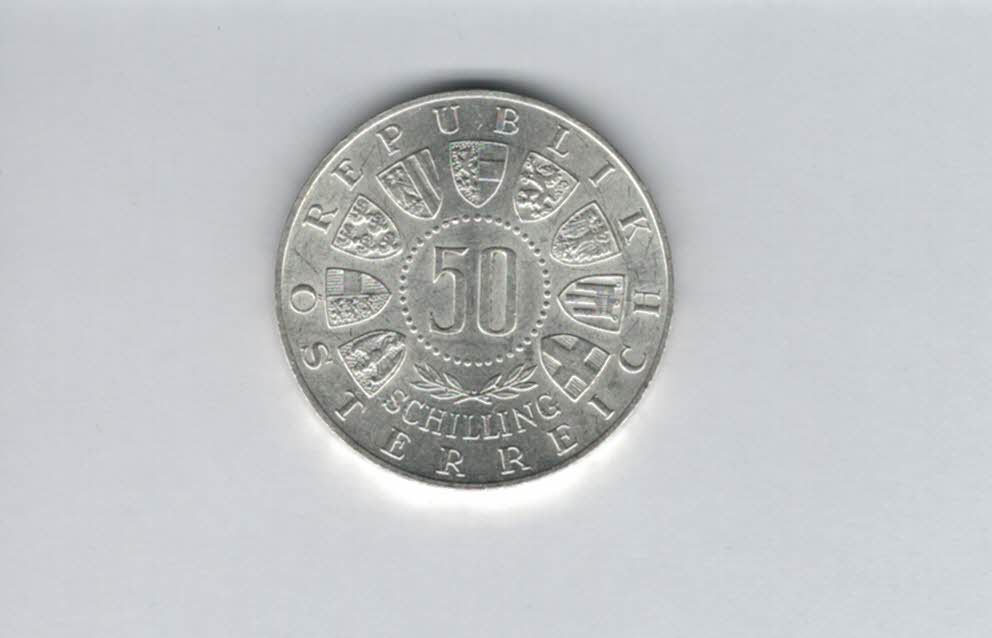  50 Schilling 1963 Tirol 600 Jahre bei Österreich 18g fein Ag Spittagold9800 (4584/2)   