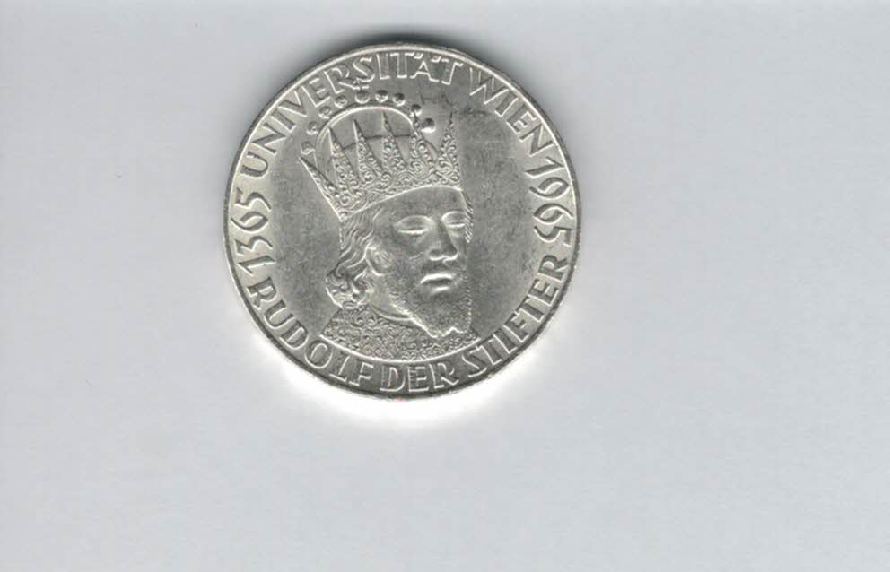  50 Schilling 1965 Universität Wien 600 J.Rudolf Stifter 18g fein Österreich Spittalgold9800 (4584/4)   