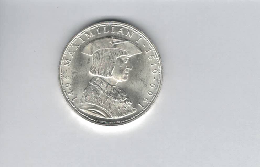  50 Schilling 1969 Kaiser Maximilian I. silber 18g fein Österreich Spittalgold9800 (4584/8)   