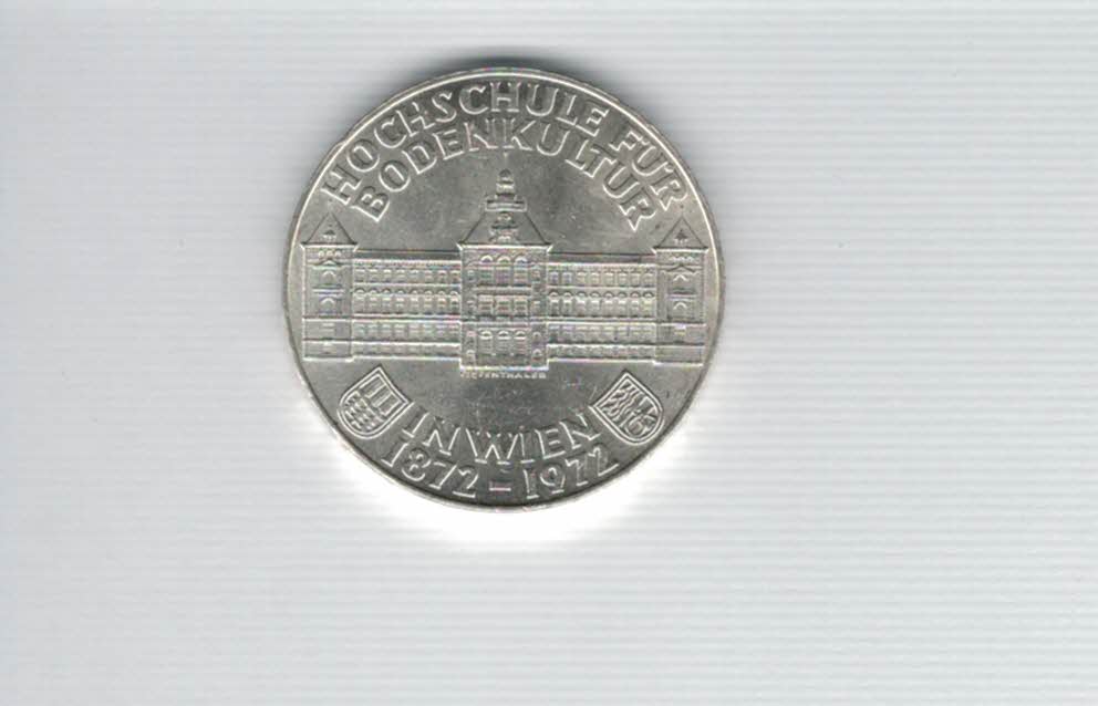  50 Schilling 1972 100 J. Hochschule für Bodenkultur Ag 18g fein Österreich Spittalgold9800 (4584/13)   