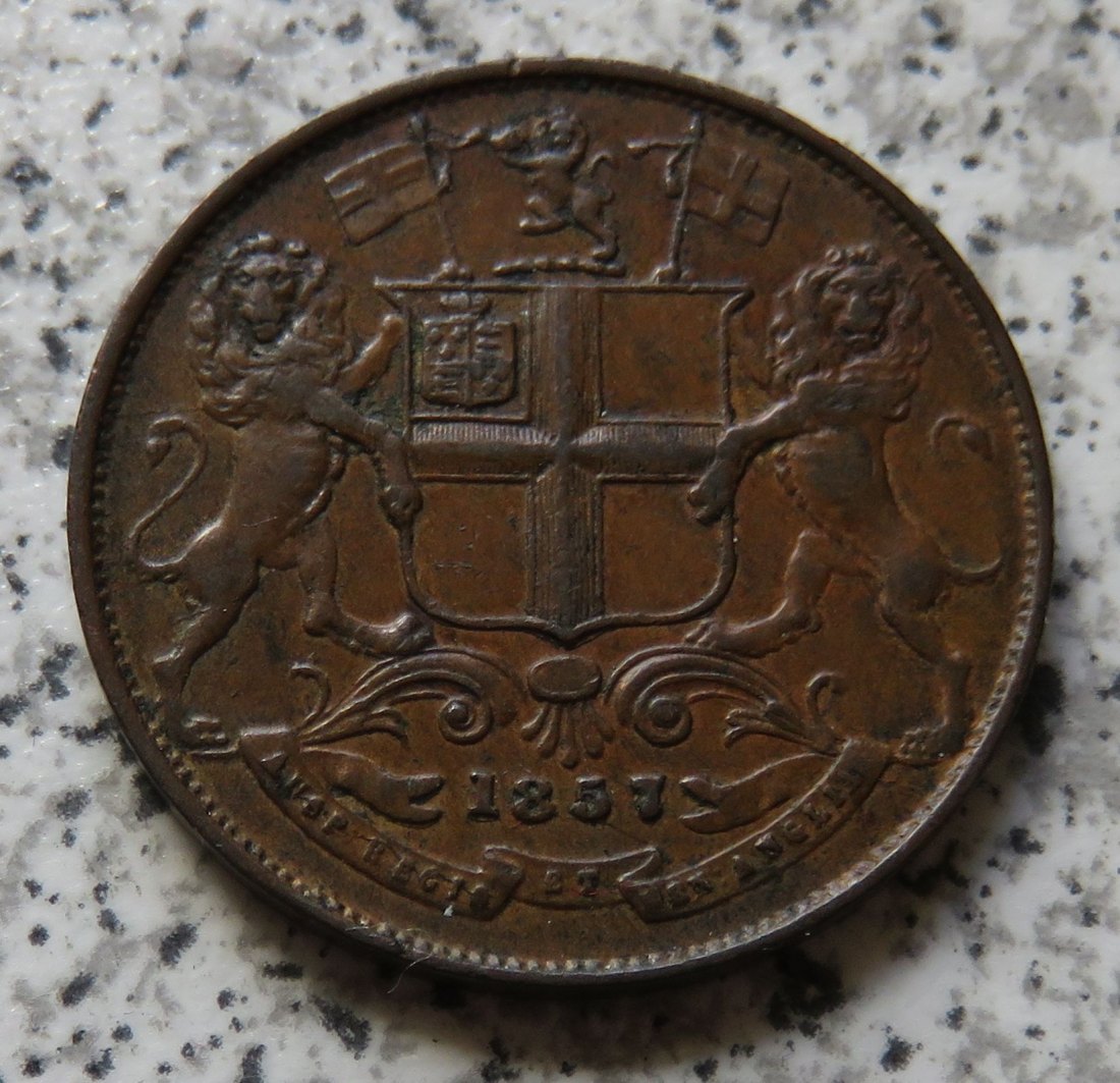  British Indien Quarter Anna 1857   