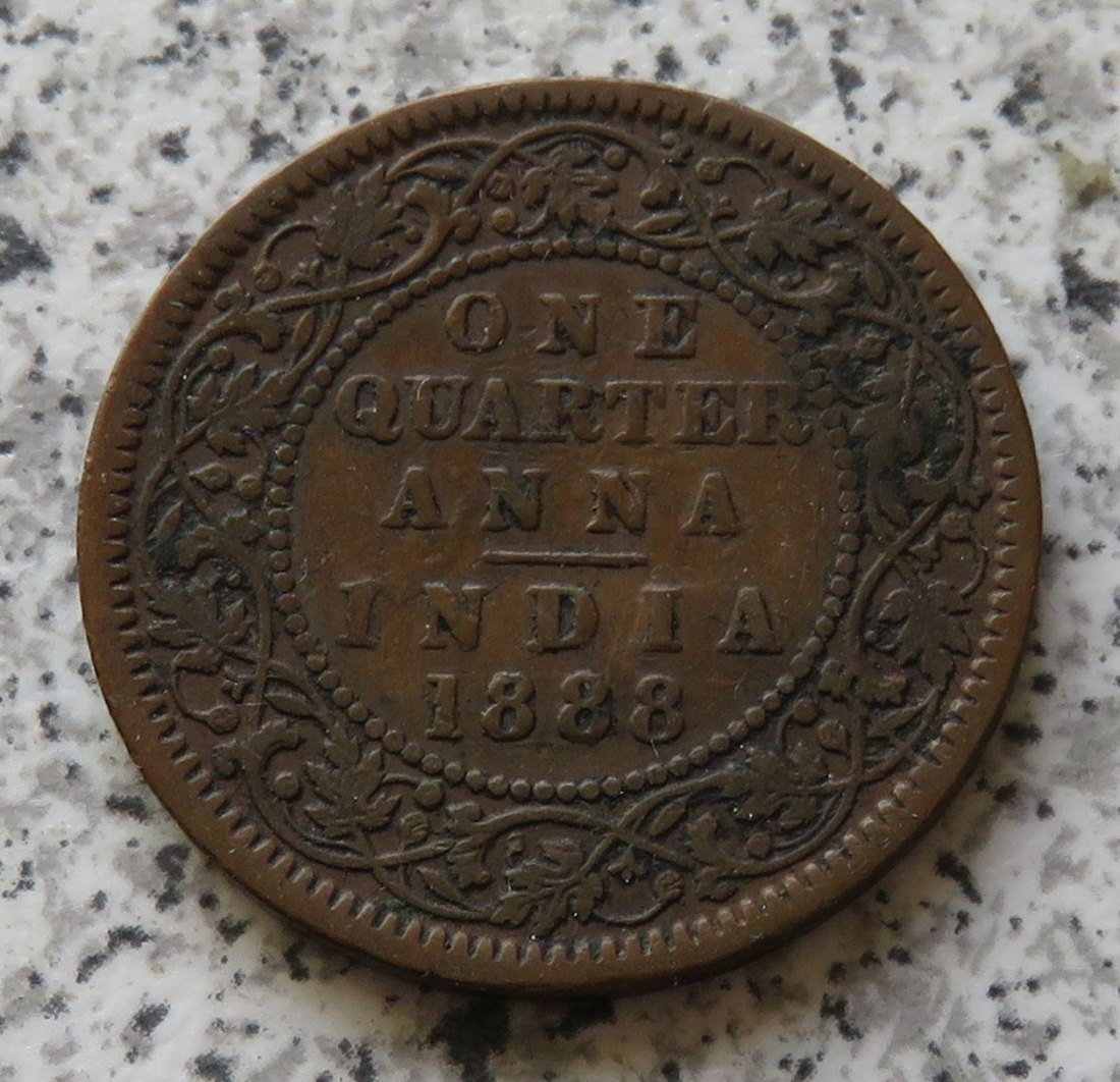  British Indien Quarter Anna 1888   