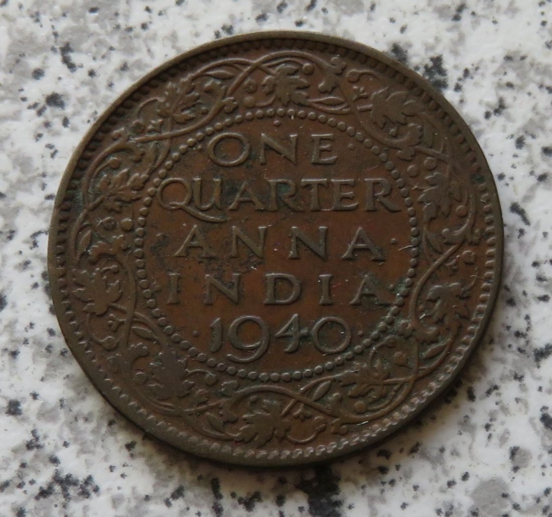  British Indien Quarter Anna 1940   