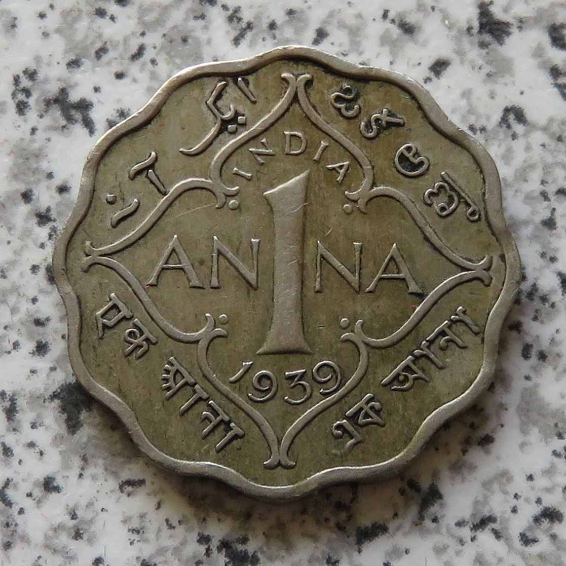  British Indien 1 Anna 1939   