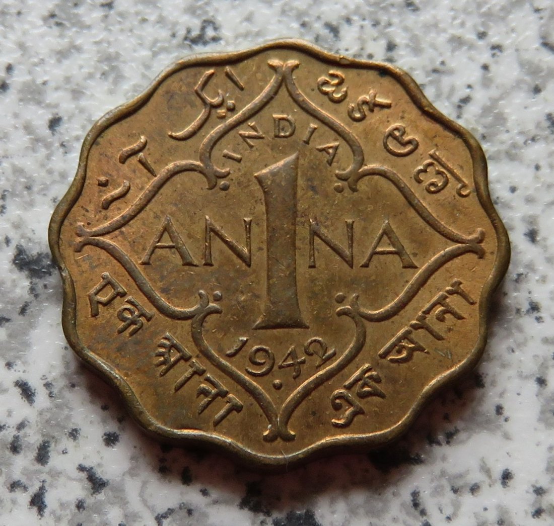  British Indien 1 Anna 1942   