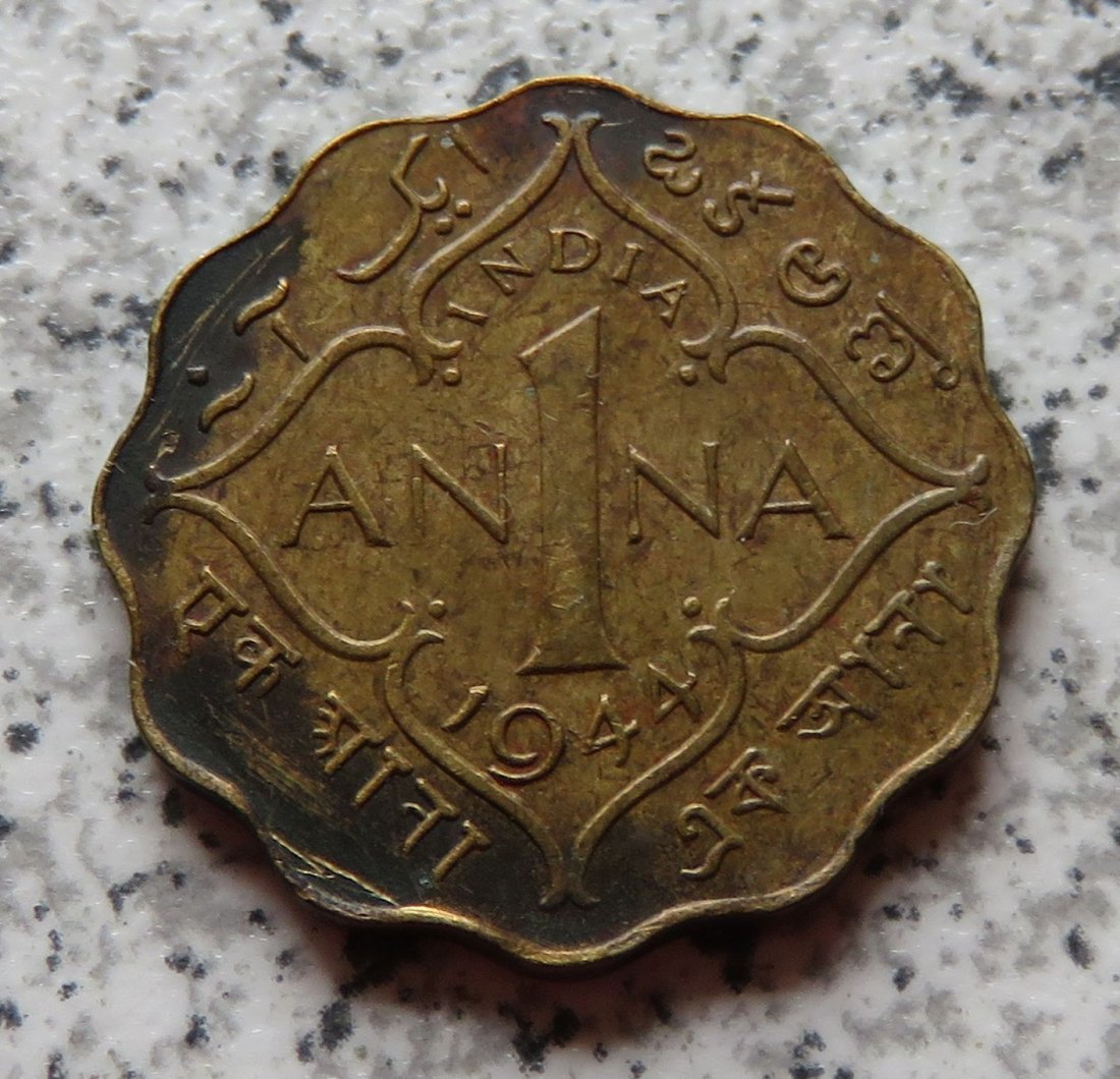  British Indien 1 Anna 1944   