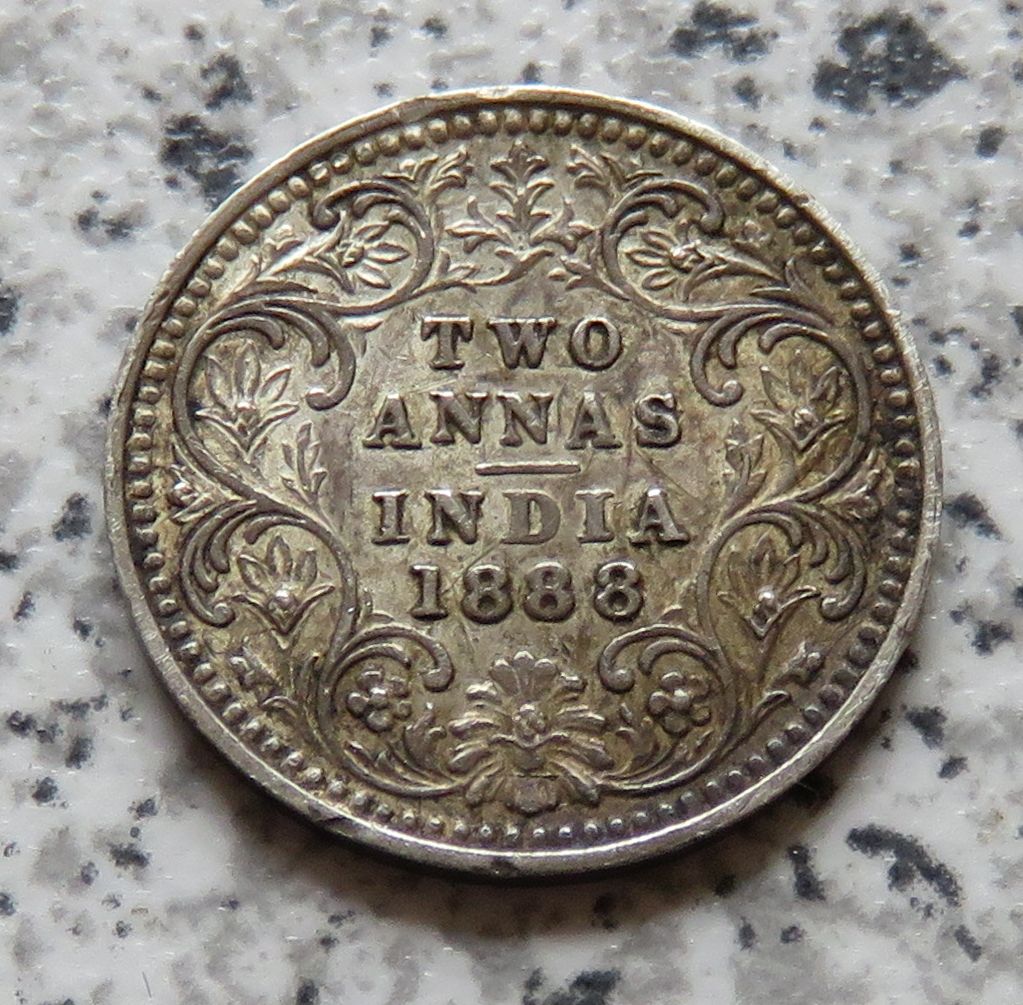  British Indien 2 Annas 1888   
