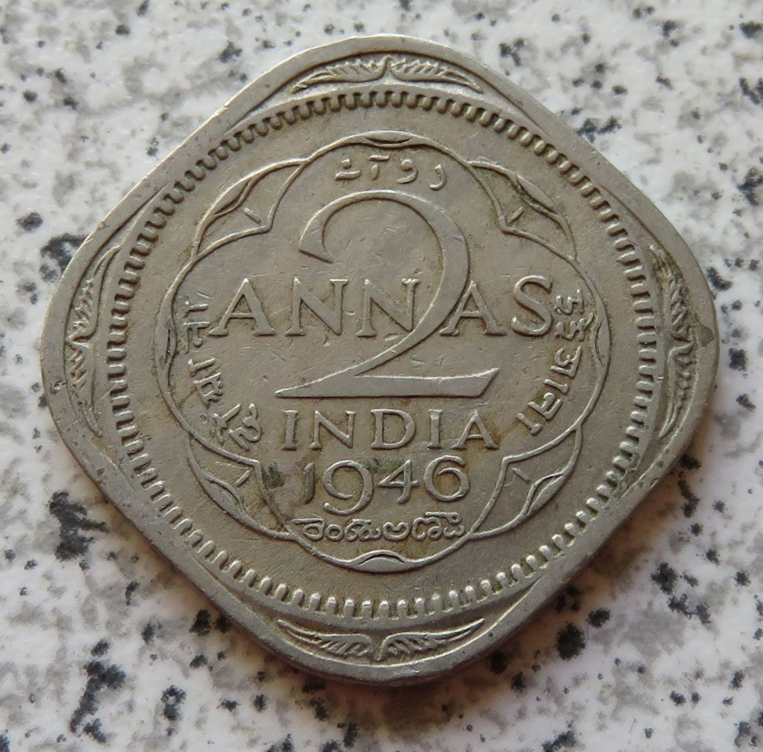  British Indien 2 Annas 1946   