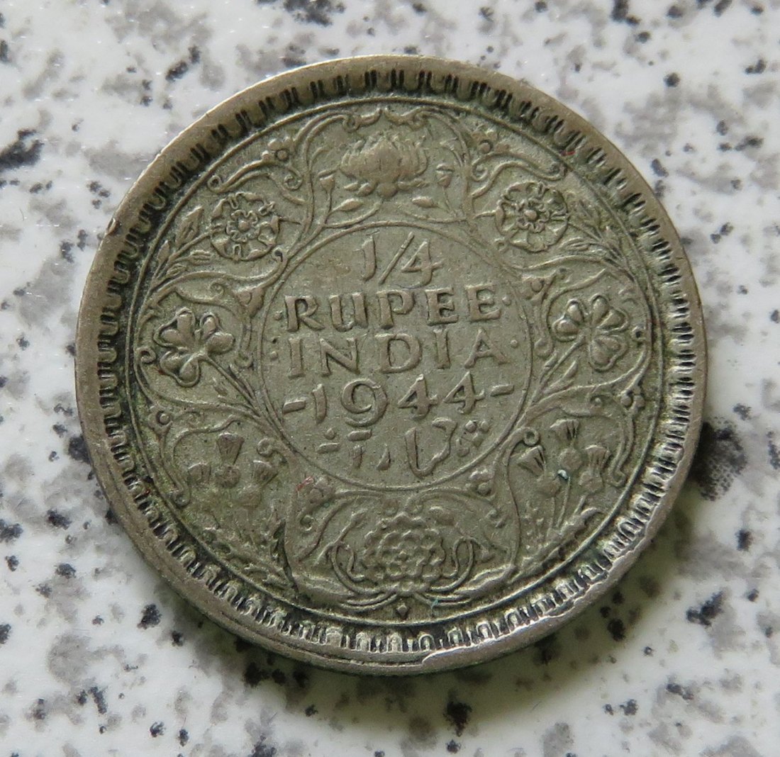  British Indien Quarter Rupee 1944 / British Indien 1/4 Rupee 1944   