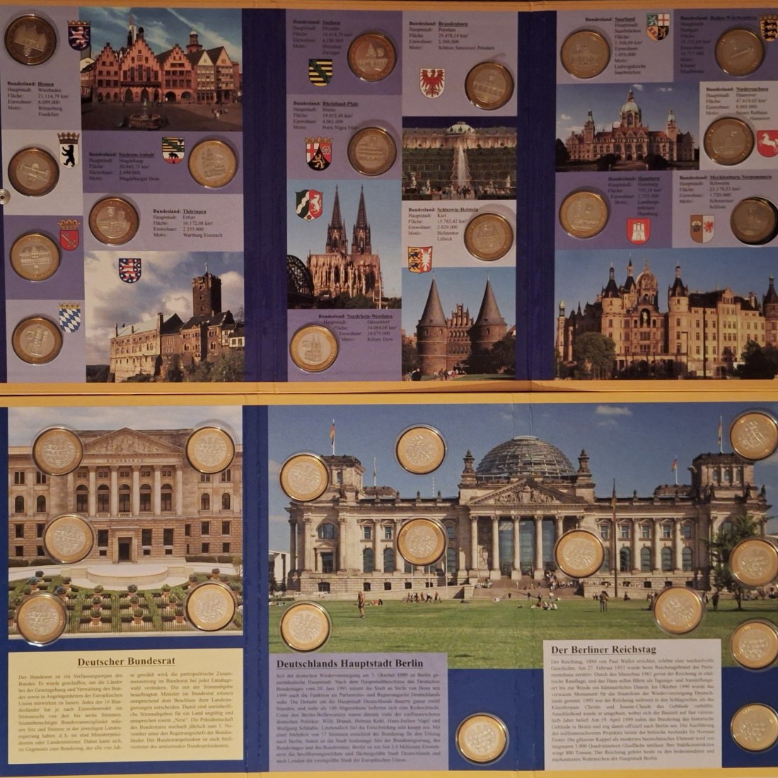  Deutschland 16 Medaillien Gedenkprägung Die Länder der Bundesrepublik Deutschland Gewicht 795g   