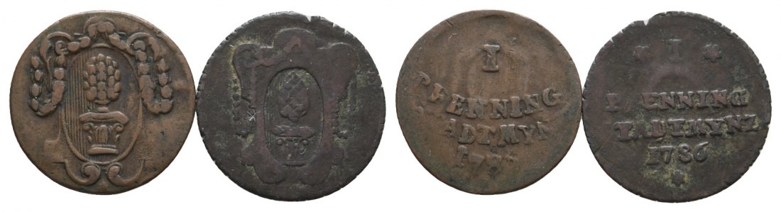  Altdeutschland; 2 Kleinmünzen   