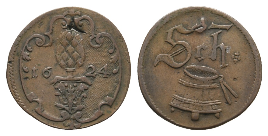  Altdeutschland; Augsburg; Scheffelmarke 1624   