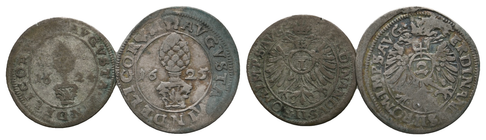  Altdeutschland; Augsburg; 2 Kleinmünzen 1624 / 1625   
