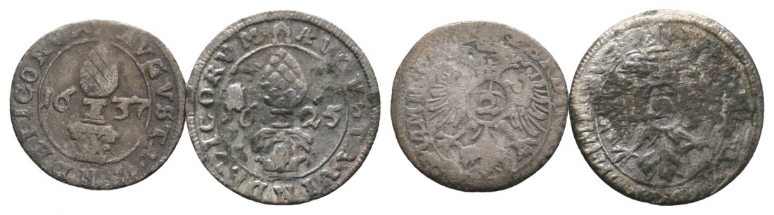  Altdeutschland; Augsburg; 2 Kleinmünzen 1637 / 1625   