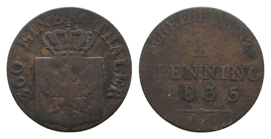 Altdeutschland; Kleinmünze 1835   