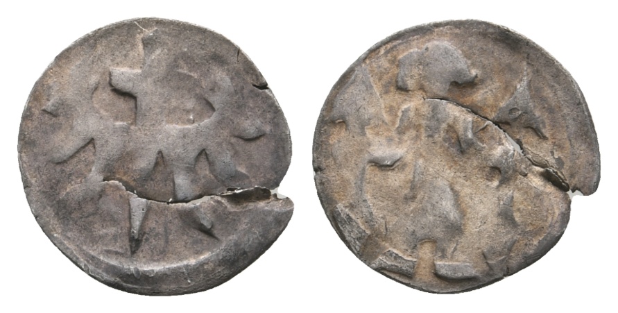  Mittelalter; Brandenburg-Preußen; Pfennig; Schrötlingsriss; 0,73 g   