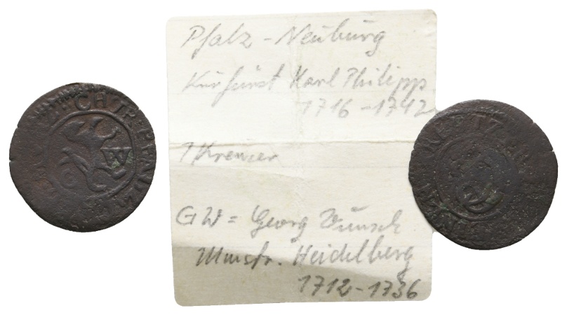  Altdeutschland; Pfalz- Neuburg; 1 Kreuzer   