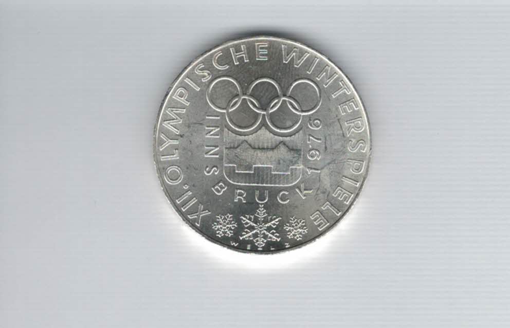  100 Schilling 1974 Olympische Winterspiele 1976 Innsbruck 15,36 Fein silber Österreich (01914/1)   