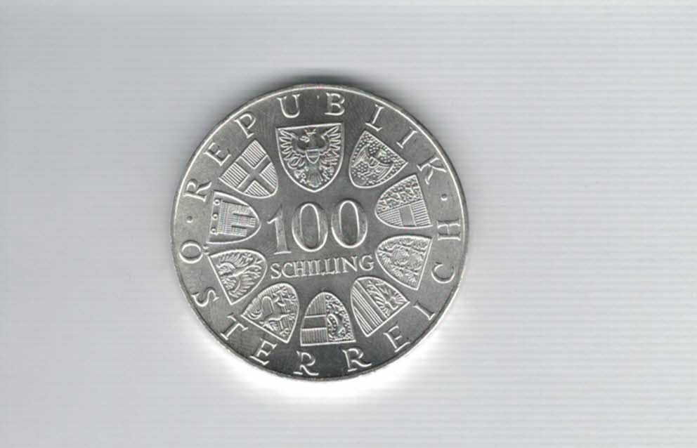  100 Schilling 1974 Olympische Winterspiele 1976 Innsbruck 15,36 Fein silber Österreich (01914/1)   