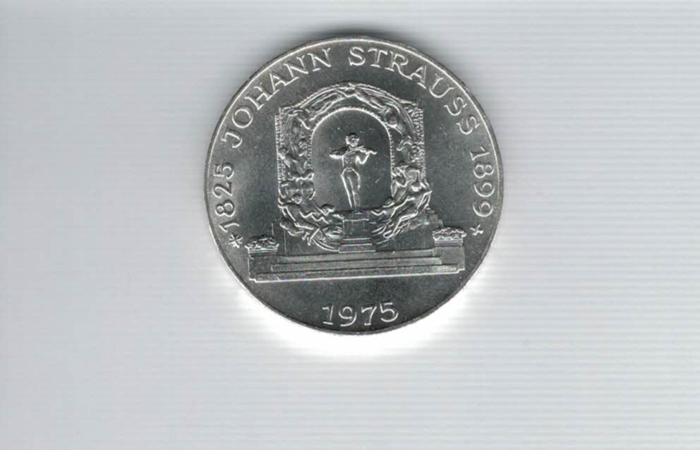  100 Schilling 1975 Johann Strauss silber 15,36g fein Österreich Spittalgold9800 (01914/2)   