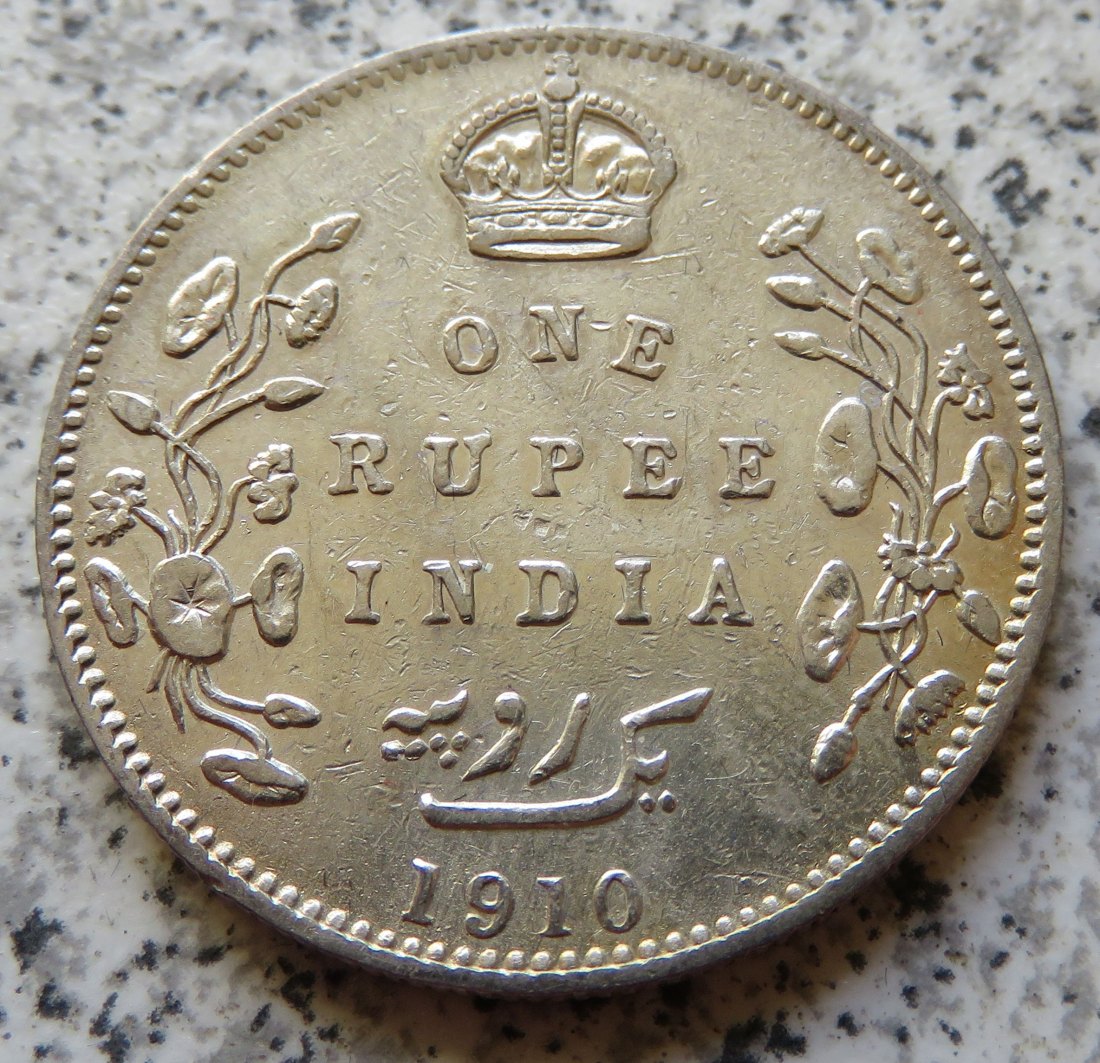  British Indien One Rupee 1910 / British Indien 1 Rupee 1910   