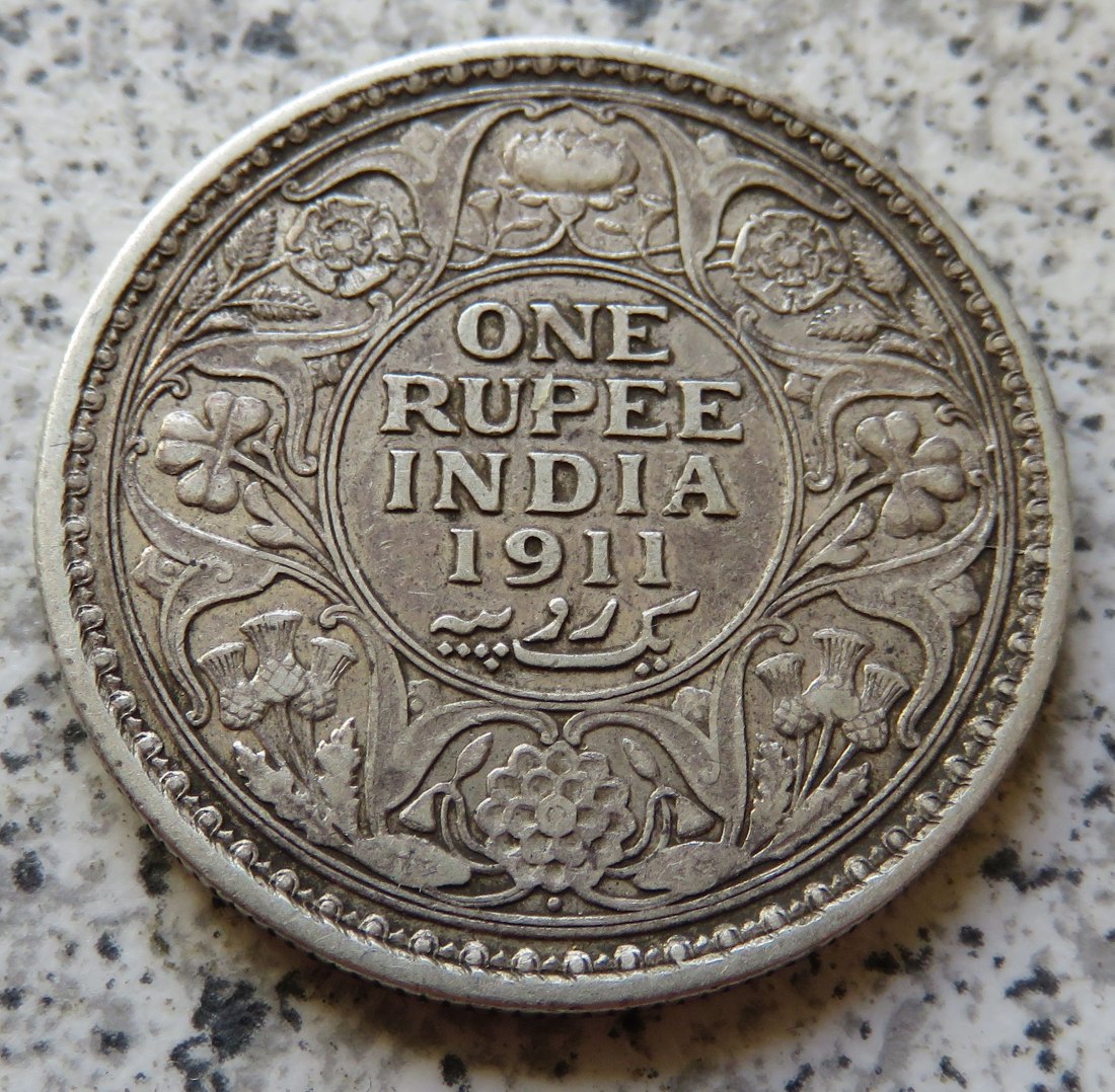  British Indien One Rupee 1911 / British Indien 1 Rupee 1911   