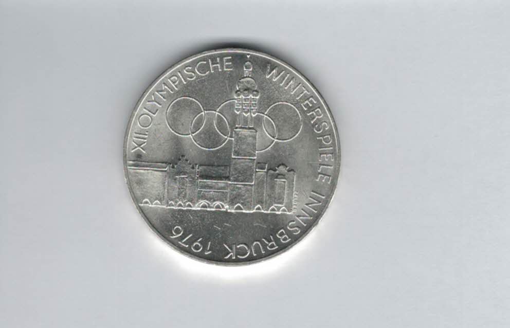  100 Schilling 1976 Winterolympiade Innsbruck Stadtturm Hall 15,36g fein silber Österreich (01914/6)   