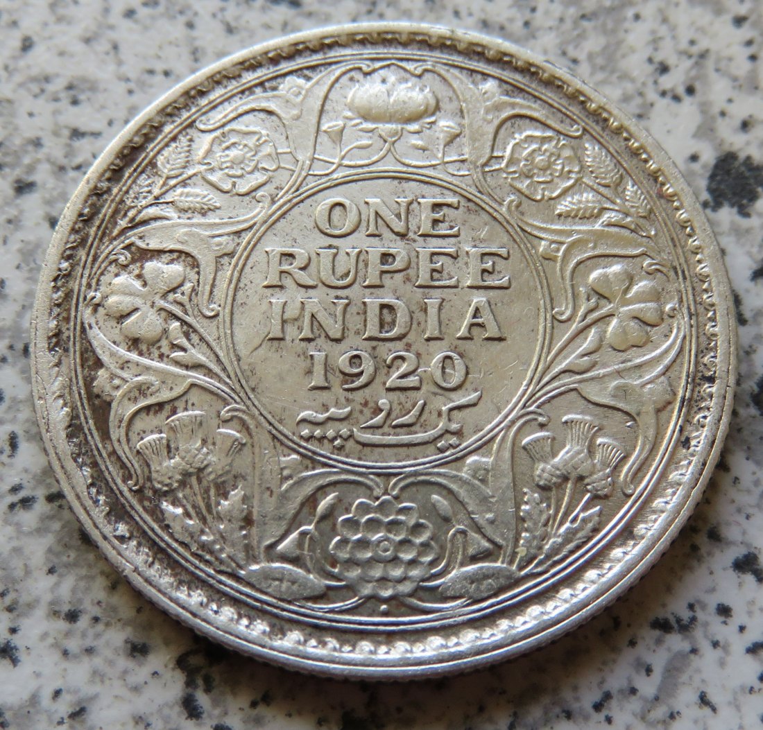  British Indien One Rupee 1920 / British Indien 1 Rupee 1920   