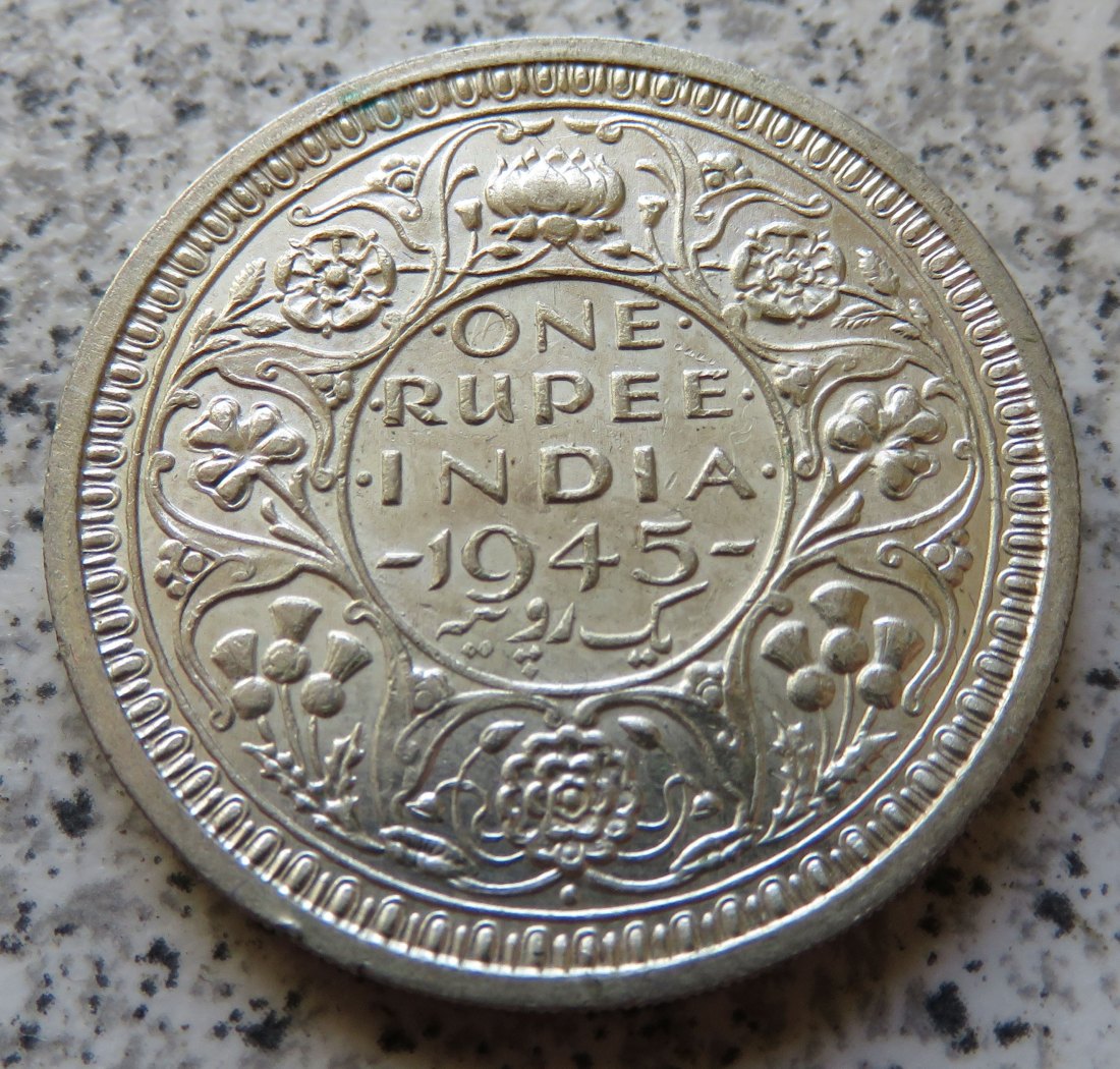  British Indien One Rupee 1945 / British Indien 1 Rupee 1945   