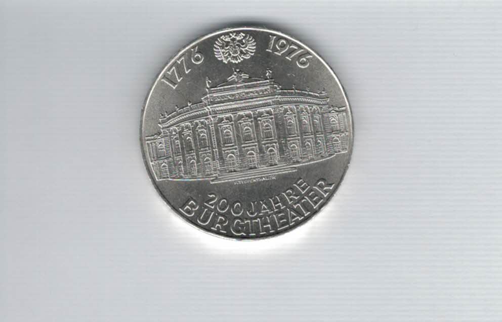  100 Schilling 1976 200 Jahre Burgtheater Wien 15,36g f Österreich Spittalgold9800 (01914/11)   