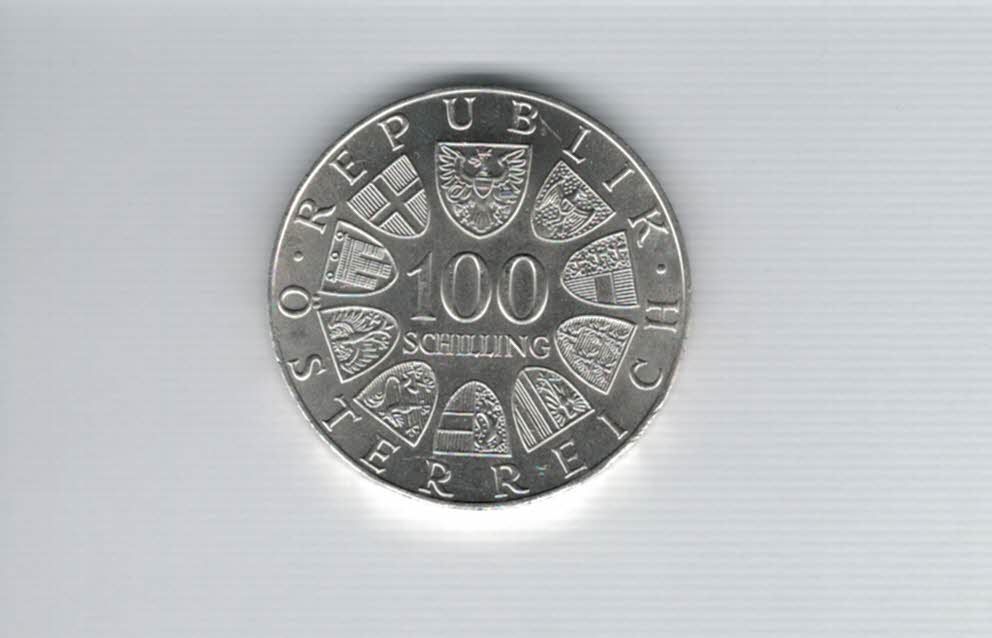  100 Schilling 1976 200 Jahre Burgtheater Wien 15,36g f Österreich Spittalgold9800 (01914/11)   