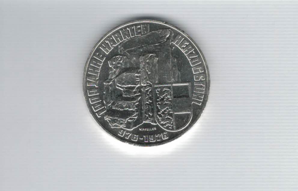  100 Schilling 1976 Kärnten Herzogstuhl 1000 Jahre 15,36g fein Ag Österreich Spittalgold9800 01914/12   