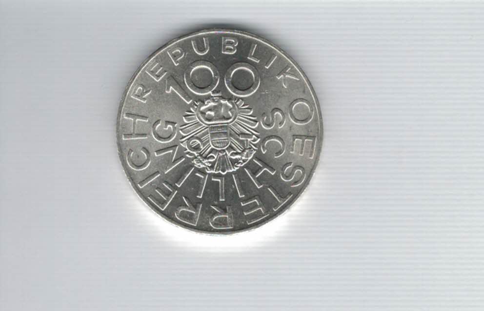  100 Schilling 1976 Johann Nestroy 15,36g fein Ag Österreich Spittalgold9800 (01914/13)   