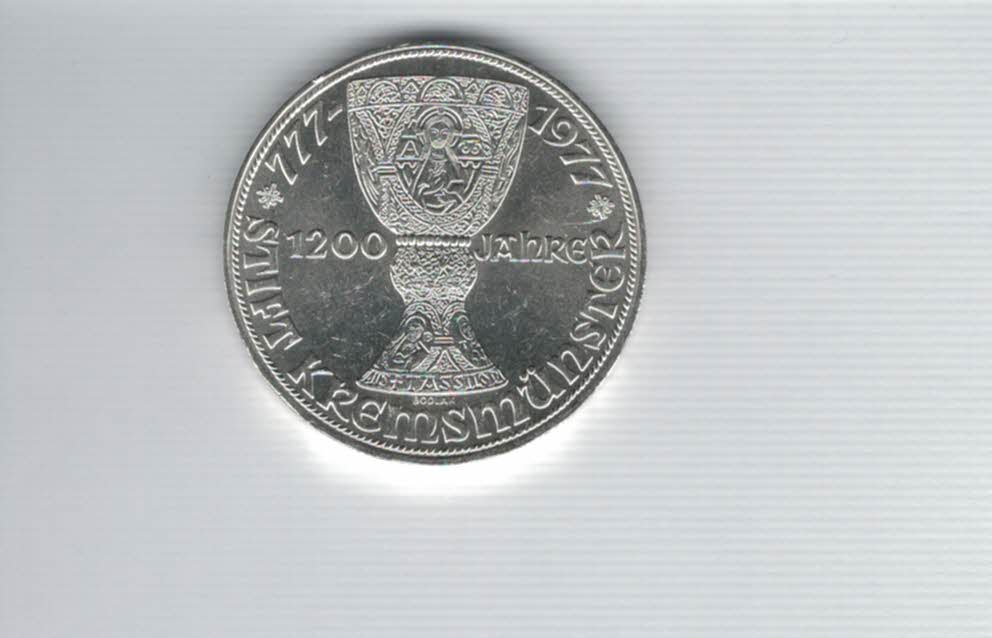  100 Schilling 1977 Stift Kremsmünster 1200 Jahre Tassilokelch Ag 15,36g fein Österreich (01914/14)   