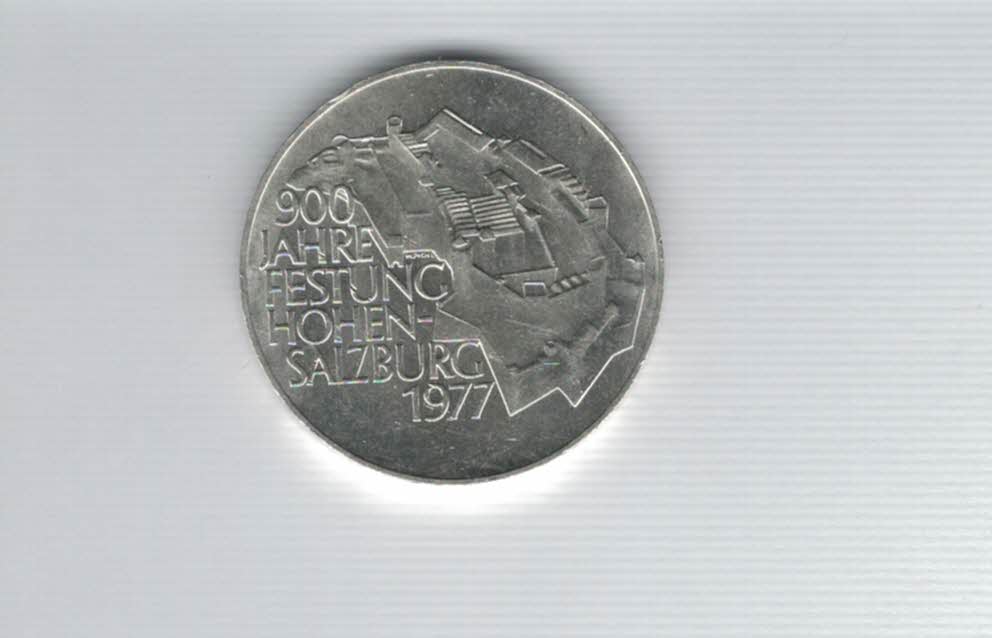 100 Schilling 1977 900 Jahre Festung Hohensalzburg silber/15,36g fein Österreich 2.Rep (01914/15)   