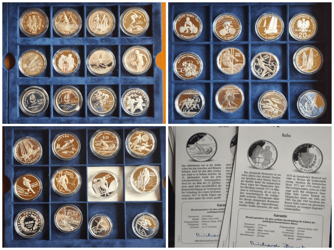 Über 30 oz Feinsilber – 36 Silbermünzen zur Olympia