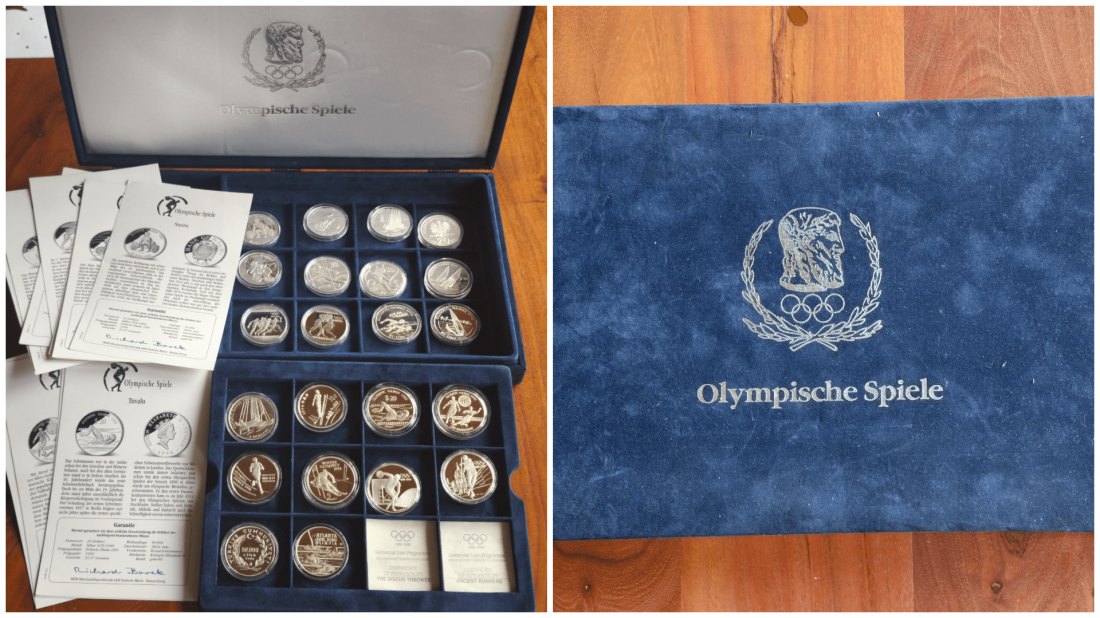  Über 30 oz Feinsilber – 36 Silbermünzen zur Olympia   